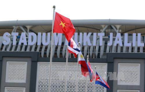 Quốc kỳ Việt Nam tung bay trong Lễ thượng cờ SEA Games 29